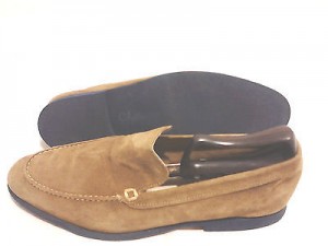 Cole Haan Mens Suede Leather Loafers 10M Beige Mens Shoes