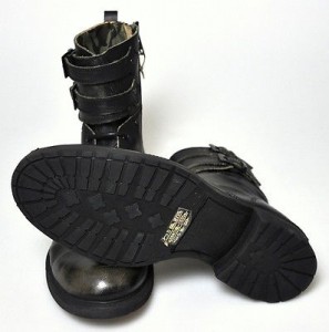 $500 NEW Diesel ELWOOD Black Leather Distressed Double Strap Buckle Boots 13