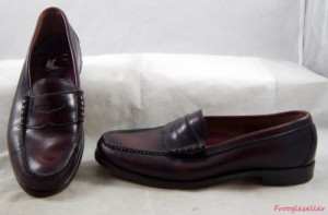 Cole Haan mens penny loafers dress shoes 11 E burgundy leather