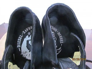 Mens sz 10 M black suede Diesel lace tie ankle athletic sole boot shoes