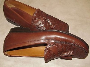 Cole Haan Resort Loafers Brown Weave Top Tassels 9D