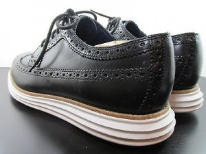 Cole Haan Lunargrand Lunarlon Lunar Longwing Wingtip Black Leather 10