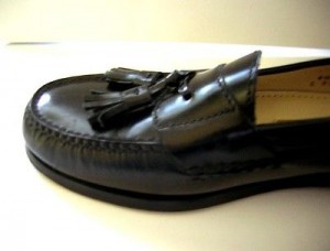 Men’s COLE HAAN Leather Loafers Shoes With Tassel Size 8 1/2 D Black