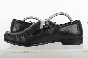 Mens Cole Haan Stylish Black Leather Loafers Shoes Sz. 10.5 M
