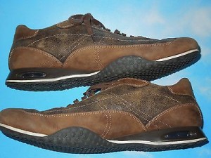 COLE HAAN NIKE AIR MEN’S DISTRESSED LEATHER OXFORD SHOES ,BROWN SNEAKERS  12 M.