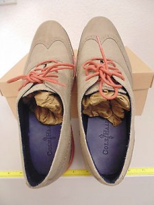 NIB COLE HAAN AIR BERGEN WINGTIP OXFORDS LEATHER DARK GULL GREY