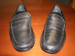 Men’s Cole Haan Nike Air Black Leather Penny Loafers / Driving Moccasin, Size 10