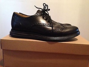 Black Leather Cole Haan Lunargrand Wing Tip Size 8.5 Like New!!!