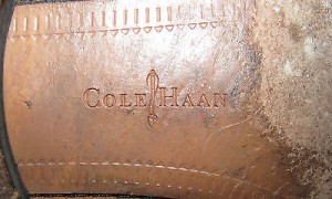 COLE HAAN MENS BLACK LEATHER TIE SHOES SZ 10.5D