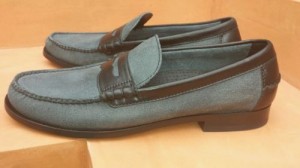 Cole Haan Monroe Penny Loafers Size 11M Blue/Black Suede/Leather