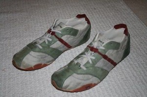 DIESEL Men Shoes Silver Suede Upper & Green Leather Overlay Size 12