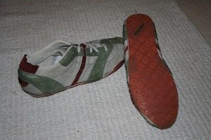 DIESEL Men Shoes Silver Suede Upper & Green Leather Overlay Size 12