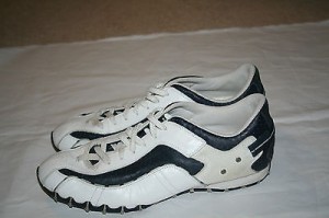 DIESEL Men Shoes White & Blue Leather Upper Size 12