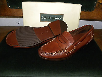 Cole-Haan mens loafers shoe saddle tan 10 W