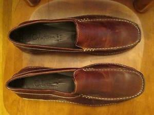 GREAT MEN’S COLE HAAN NIKE AIR BROWN LEATHER DRIVING SLIP-ON LOAFERS – 12M