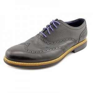 Cole Haan Great Jones Mens Size 13 Black Wingtip Leather Oxfords Shoes