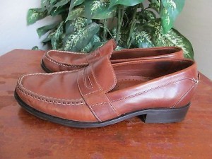 Cole Haan Adrien Penny Mens 9M Saddle Tan Brown Leather Casual Loafer Shoes