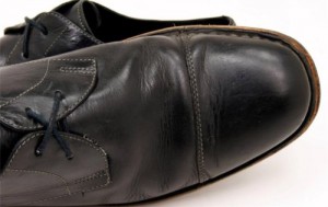 Cole Haan Black Distressed Leather Cap Toe Oxfords Lace Up Shoes Men’s 11 M