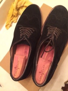 Franklin Wingtip Black Suede Cole Haan Size 10.5 MSRP $198 70% Off