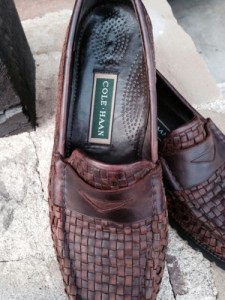 Cole Haan brown leather weaved loafers men size 10B never worn