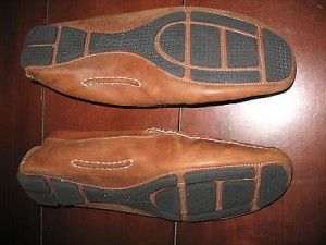 COLE HAAN MENS DRIVING MOCS SIZE 12 M TOBACCO BROWN LEATHER