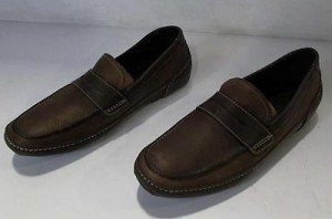 Cole Haan Men’s 11.5M Nike Air Mitchell Brown Leather Penny Loafers C10796