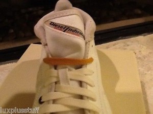 $110 Diesel Midday Designer Sneaker SZ 9 Eur 42 White Extra Orange laces NIB