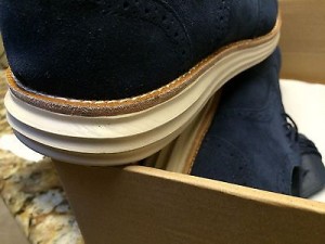Men’s Cole Haan Lunargrand Wingtip Navy Blue Suede Casual Shoes C10227