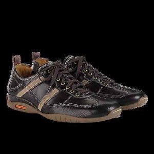 NEW COLE HAAN AIR TERRELL DARK BROWN LEATHER W/ TAN STRIPES CASUAL OXFORD SHOES