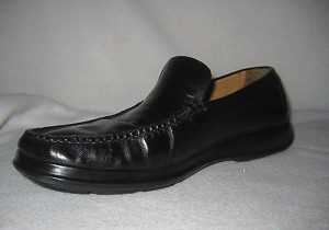 Mens COLE HAAN Nike Air Black Leather Loafers Slip On Shoes 9.5