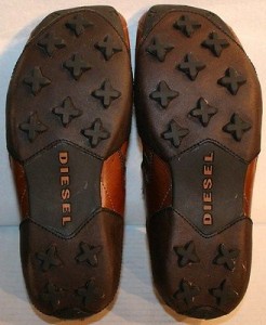 DIESEL “Izar” Brown Leather Front Strap Shoes Moccasins Men’s Sz. 9.5