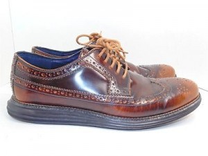 COLE HAAN 10.5 M LUNARGRAND CAMELLO PATENT LONGWINGS $248 NICE!