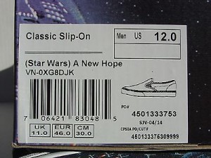 VANS Star Wars New Hope 12 slip on shoes skate NIB lightsaber poster