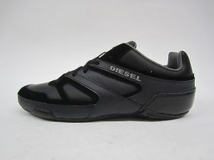 MENS DIESEL TRACKKERS SMATCH LEATHER BLACK SIZE US 13 NIB Y00871-P0348-T8013 #0A