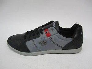 MENS DIESEL EASTCOP HUTSKY BLACK LEATHER/GREY CANVAS SIZE US 12 NIB #1B