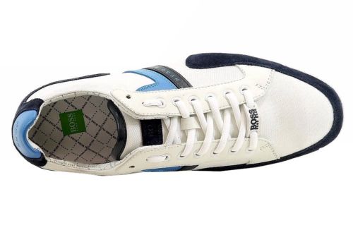 Hugo Boss Men’s Spacit Fashion Leather Sneaker White Shoes