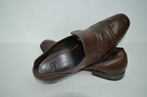 COMFORTABLE  HUGO BOSS BROWN GENUINE LEATHER MEN SHOES SIZE 8 / 41 MADE IN ITALY