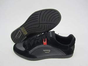 MEN DIESEL EASTCOP STARCH LEATHER BLACK SNEAKERS CASUAL SHOES SIZE US 10 NIB #1A