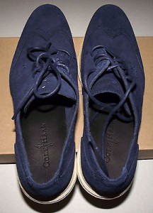 NEW Cole Haan Lunargrand Wing Tip Mens Shoes 10 M Blue Suede C10227