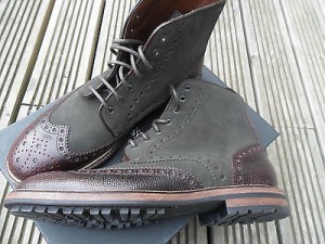 brand new mens HUGO BOSS lunno leather boots in med green UK10/EU44/US11 rrp£330
