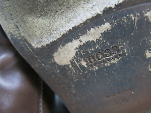 HUGO BOSS Brown Leather Ankle Boots, size 10.5