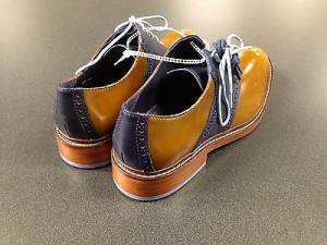 Mens NWOB COLE HAAN Brown/Blue Lace Up Oxfords Shoes Size 10.5 M, MADE IN INDIA!