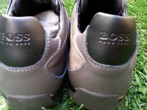 Mens Hugo Boss Space Up Slip On Dark Grey Leather Shoes -Size 10-NWT Retail $150